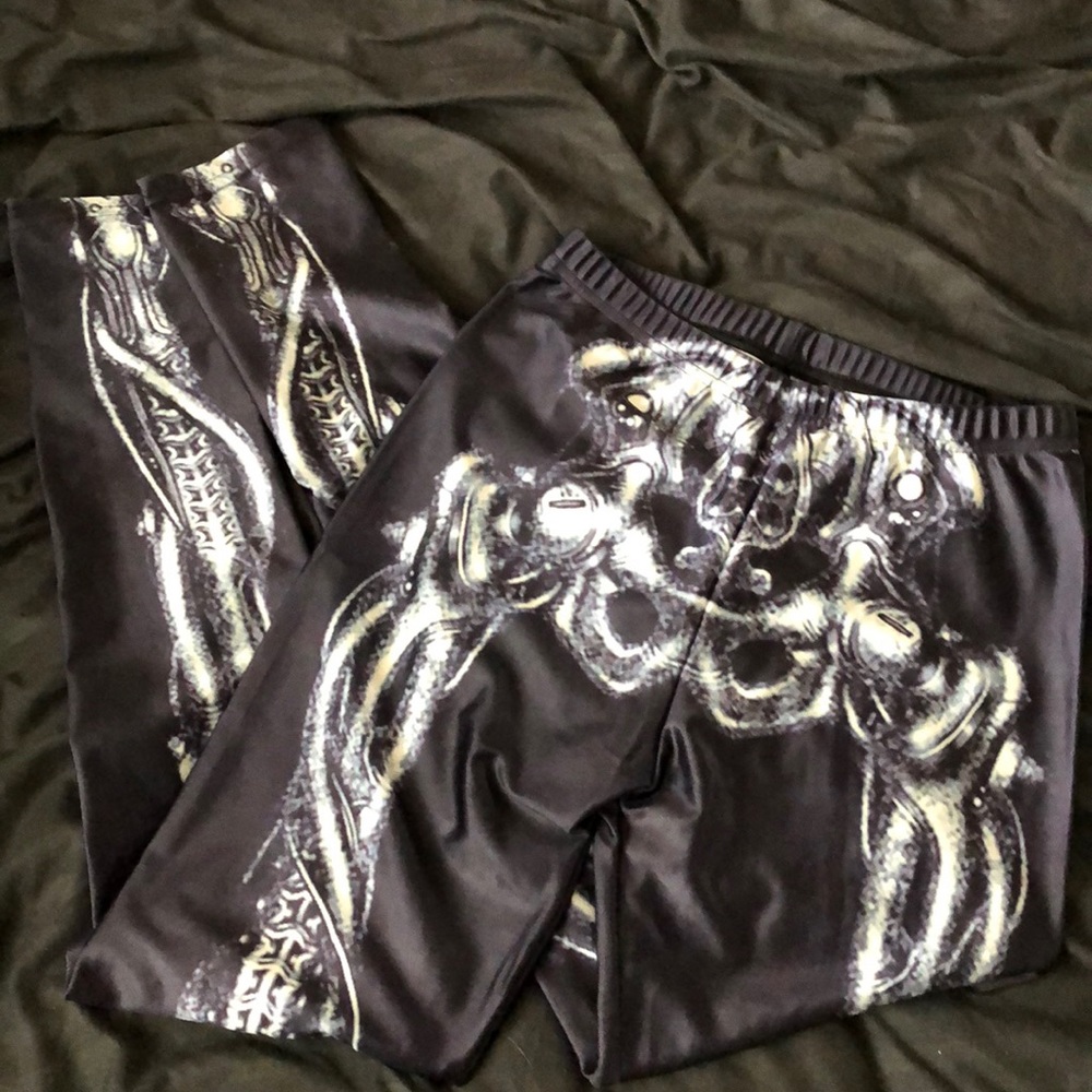 Black Steampunk Robot Skeleton Leggings